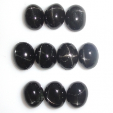 Black Star Diopside Oval 9X7X4mm Approximately 25 Carat.