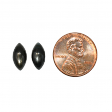 Black Star Sapphire Cab Marquise 12x6mm Matching Pair Approximately 5 Carat