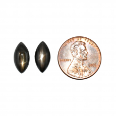 Black Star Sapphire Cab Marquise 14x7mm Matching Pair Approximately 5 Carat