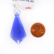 Blue Chalcedony Drop Shield Shape 13x22mm Drilled Bead Single Piece