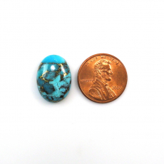 Blue Copper Turquoise Cab Oval 18X13mm Single Piece Approximately 9 Carat