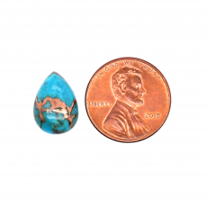 Blue Copper Turquoise Cab Pear Shape 14x10mm Single Piece Approximately 4 Carat