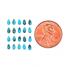 Blue Copper Turquoise Cab Pear Shape 4x2mm Approximately 2 Carat