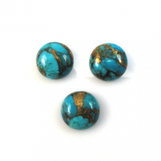 Blue Copper Turquoise Cab Round 10mm Approximately 9 Carat
