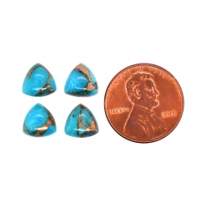Blue Copper Turquoise Cab Trillion Shape 8mm Approximately 7.70 Carat