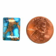 Blue Copper Turquoise Cabs Emerald Cut 16x12mm Single Piece Approximately 12.00 Carat