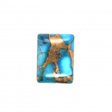 Blue Copper Turquoise Cabs Emerald Cut 16x12mm Single Piece Approximately 12.00 Carat