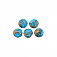 Blue Copper Turquoise Cabs Round 8mm Approximately 11.20 Carat