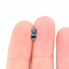 Blue Diamond Round 3.2mm Matching Pair Approximately 0.27 Carat