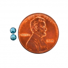 Blue Diamond Round 3mm Matching Pair Approximately 0.20 Carat
