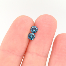 Blue Diamond Round 4mm Matching Pair Approximately 0.50 Carat