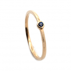 Blue Sapphire 0.05 Carat Stackable Ring Band in 14K Yellow Gold