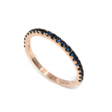 Blue Sapphire 0.41 Carat Stackable Ring Band in 14K Rose Gold