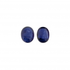 Blue Sapphire Cab Oval 10x8mm Matching Pair Approximately 8 Carat