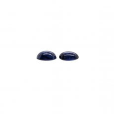 Blue Sapphire Cab Oval 10x8mm Matching Pair Approximately 8 Carat