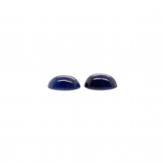Blue Sapphire Cab Oval 11x9mm Matching Pair Approximately 10 Carat
