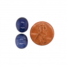 Blue Sapphire Cab Oval 12x10mm Matching Pair Approximately 14 Carat