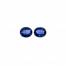 Blue Sapphire Oval 5x4mm Matching Pair Approximately 0.78 Carat