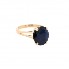 Blue Sapphire Oval 6.06 Carat Ring in 14K Yellow Gold