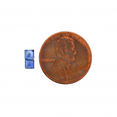 Blue Sapphire Princess Cut 3.5mm Matching Pair Approximately 0.47 Carat