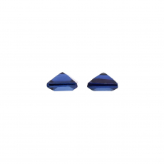 Blue Sapphire Princess Cut 4mm Matching Pair Approximately 0.84 Carat