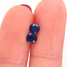 Blue Sapphire Round 4mm Matching Pair Approximately 0.54 Carat