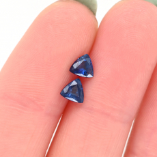 Blue Sapphire Trillion 4.5mm Matching Pair Approximately 0.68 Carat