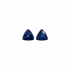 Blue Sapphire Trillion 4.5mm Matching Pair Approximately 0.68 Carat