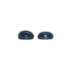 Blue Star Sapphire Cab Oval 8x6mm Matching Pair Approximately 4.30 Carat