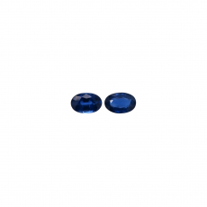 Blue Thai Sapphire Oval 6x4mm Matching Pair Approximately 1.16 Carat