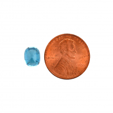 Blue Zircon Cushion 8x6.5mm Single Piece 4.49 Carat