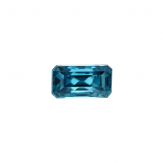 Blue Zircon Emerald Cut 7.5x4mm Single Piece 2.03 Carat