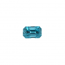 Blue Zircon Emerald Cut 9.5x6mm Single Piece 4.72 Carat