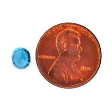 Blue Zircon Oval 6.6x5.8mm Single Piece 2.59 Carat