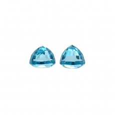 Blue Zircon Oval 6.9x5.7 and 6.7x5.7 Two Pieces 5.12 Carat