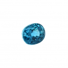 Blue Zircon Oval 7.2x5.9mm Single Piece 2.79 Carat