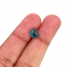 Blue Zircon Oval 7.5x6.5mm Single Piece 3.74 Carat