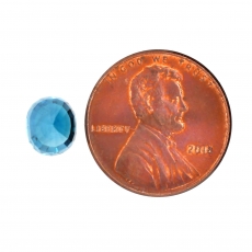 Blue Zircon Oval 7.6x6.6mm Single Piece 3.93 Carat