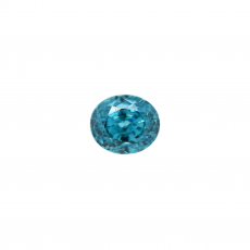 Blue Zircon Oval 7x6.5mm Single Piece 3.42 Carat