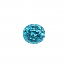 Blue Zircon Oval 9.2x8.2mm Single Piece 4.78 Carat