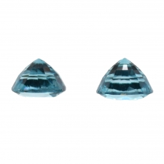 Blue Zircon Oval Matching Pair 8.5x7mm 6.98 Carat