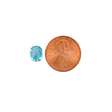 Blue Zircon Oval/Cushion 8.5x6.8mm Single Piece 3.49 Carat
