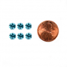 Blue Zircon Round 3.1mm Approximately 1 Carat