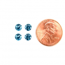 Blue Zircon Round 3.5mm Approximately 1.09 Carat