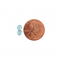 Blue Zircon Round 4.5mm Matching Pair Approximately 0.95 Carat