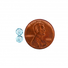 Blue Zircon Round 4.5mm Matching Pair Approximately 1 Carat
