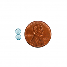 Blue Zircon Round 4mm Matching Pair Approximately 0.75 Carat
