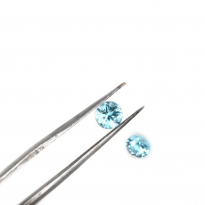 Blue Zircon Round 5.5mm Matching Pair Approximately 1.61 Carat