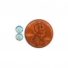 Blue Zircon Round 5mm Matching Pair Approximately 1.4 Carat