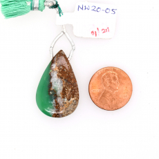 Boulder Chrysoprase Drops Almond Shape 29x19mm Drilled Bead Single Piece